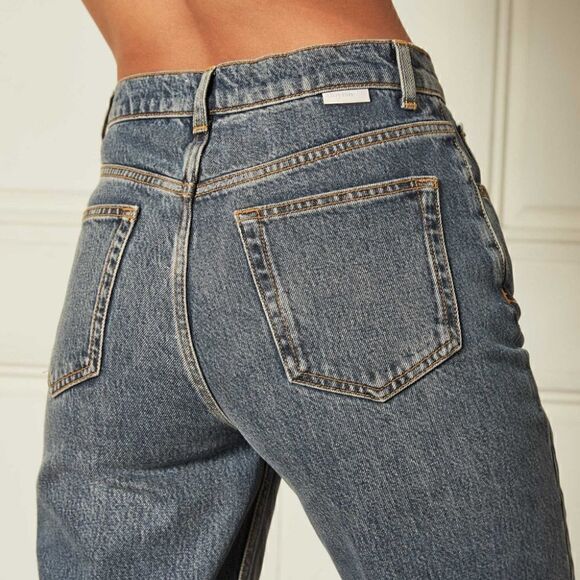 Boyish The Ziggy High Waisted Straight Leg Denim Jeans in Krush Groove NWT - Picture 6 of 11